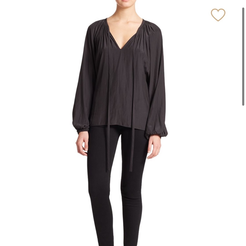 Ramy Brook Paris V-neck Shirred Blouse